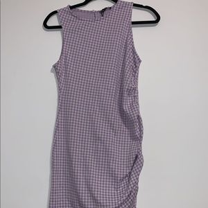 COPY - Zara Lilac Gingham Ruched Dress Size